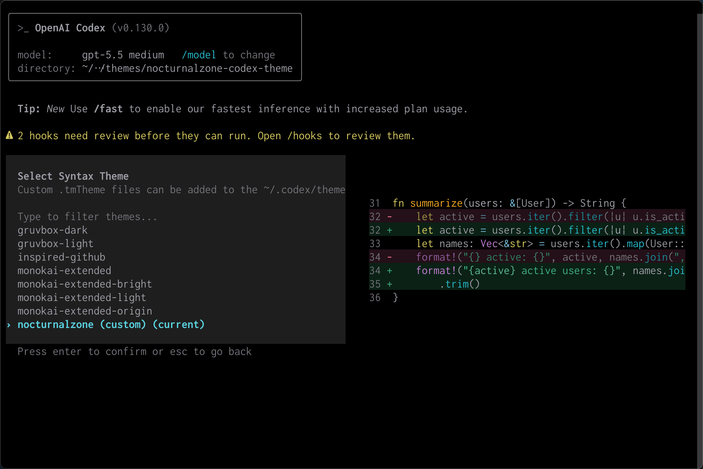 NocturnalZone Codex Theme