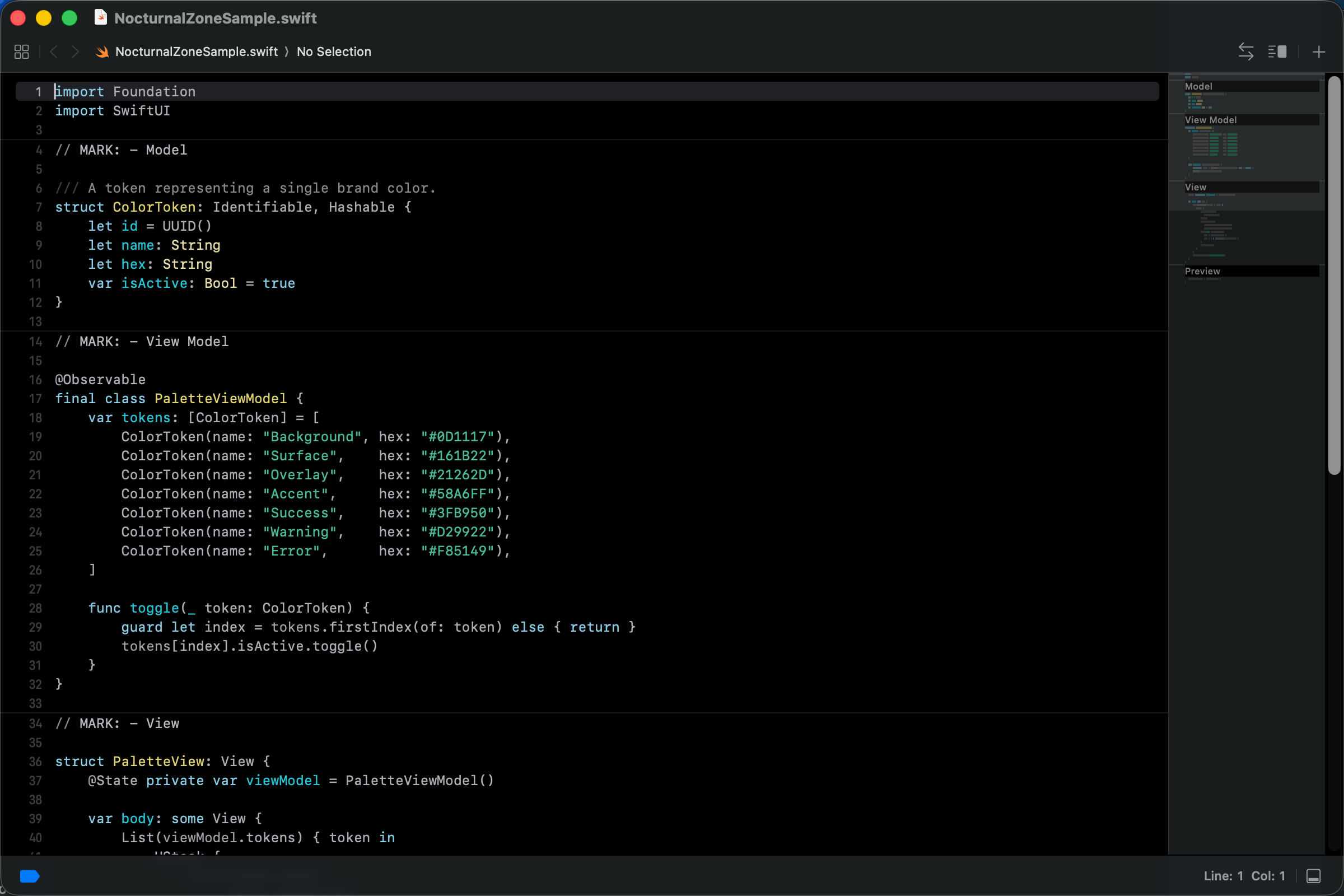 NocturnalZone Xcode Theme